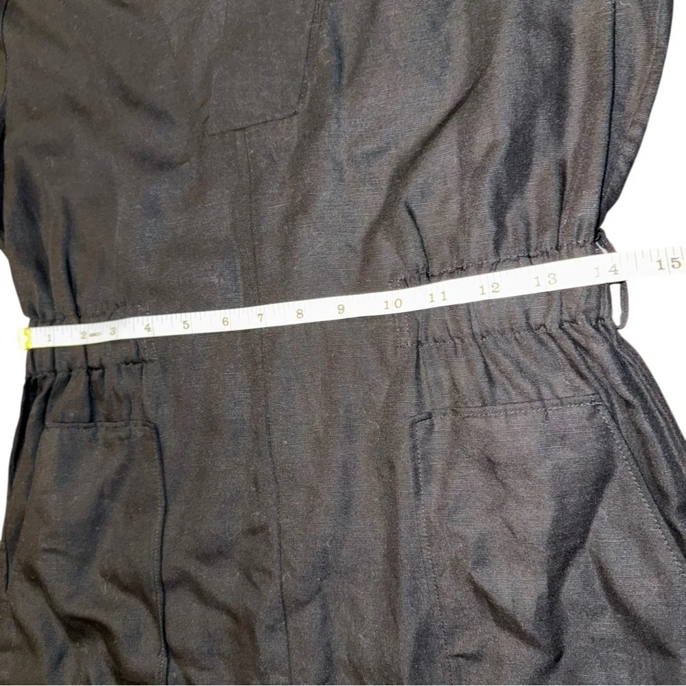 COS v neck belted playsuit 73% TENCEL Lyocell, 22% Linen, 5% Cotton.